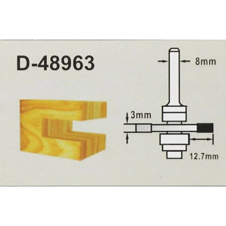 Makita Nutenfräser D-48963, 3 mm Ø mit 8 mm Schaft, Schnittstärke 12,7 mm, Schnitttiefe 59 mm, inkl. Kugellager – Bild 2