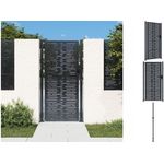 vidaXL Gartentor Anthrazit 105x180 cm Stahl Quadratisches Design Abschließbar