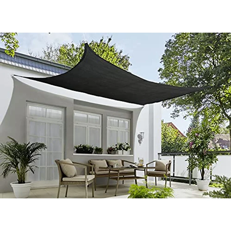 Sonnensegel dreieckig 3x3x3m inkl. Befestigungsseile - Sonnenschutz atmungsaktiv mit Edelstahl Ösen für Garten, Terrasse, Balkon, grau – Bild 2