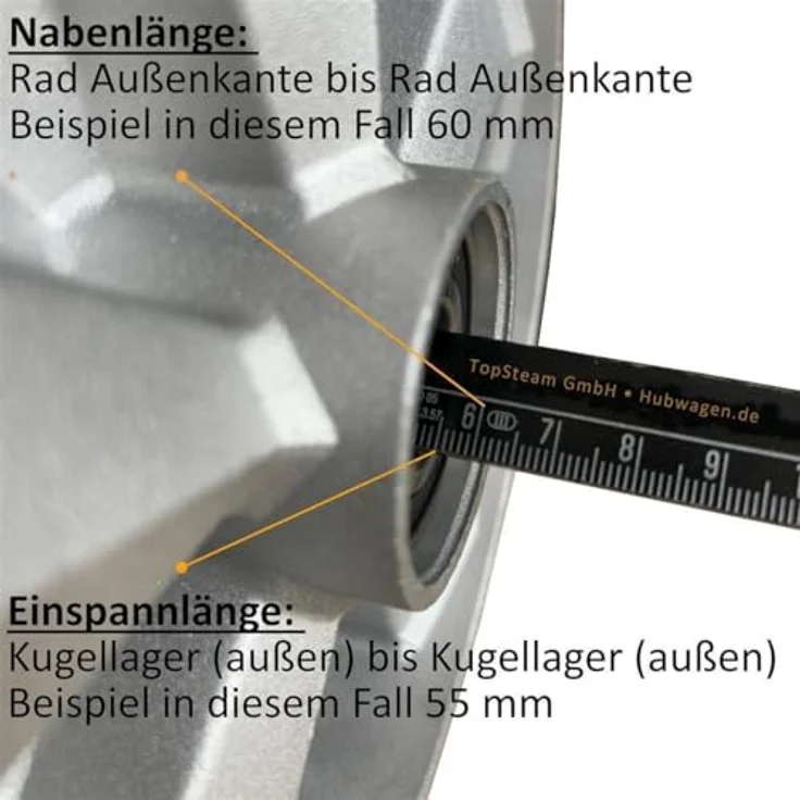 OSWALD Transportgeräte Gabelhubwagen Räder & Rollen Satz, Polyurethan Tandem, 2 Lenkräder & 4 Lastrollen, Tragkraft 750 kg, inkl. Kugellager – Bild 2