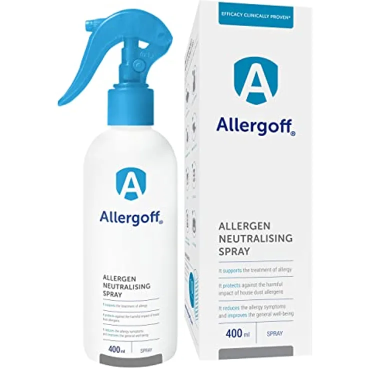 Allergoff Milben-Spray - Das effektivste Milbenspray für Matratzen, Bett & Textilien - Bekämpfung von Milben und Allergenen - Gegen Allergene von Tieren, Schimmel-Pilze, Pollen (800ml (2er Pack))