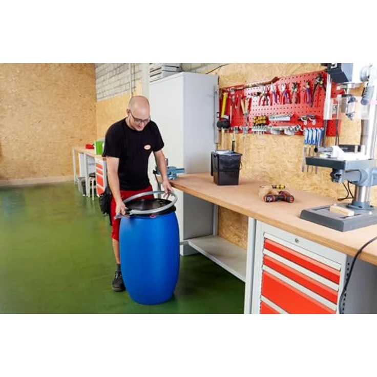 GRAF Kunststoff-Weithalsfass PE 30 L blau m. UN-Kennzeichnung – Bild 2