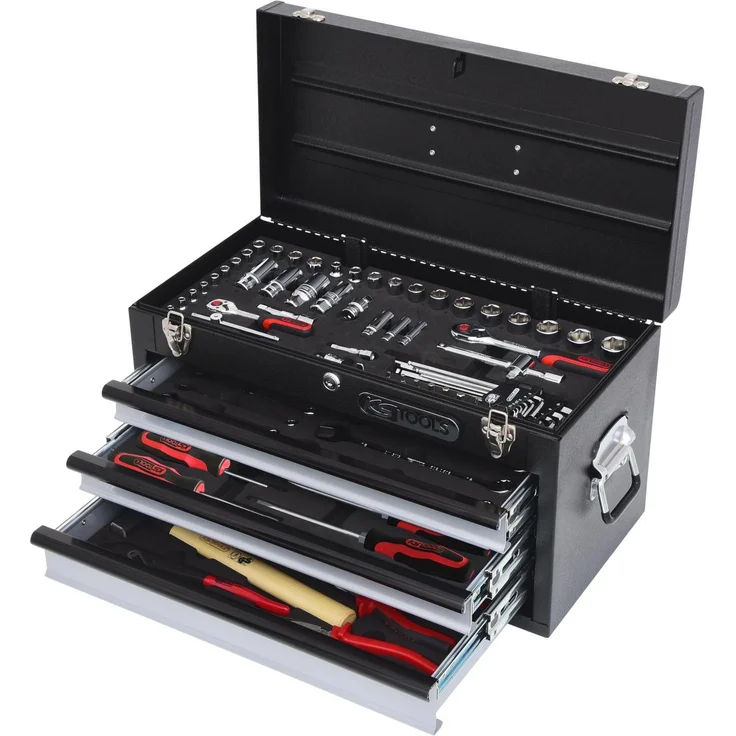 KS Tools Werkzeugkoffer 1/4"+3/8" CHROMEplus Universal-Werkzeug-Satz, 99-tlg, hochglanz verchromt – Bild 1