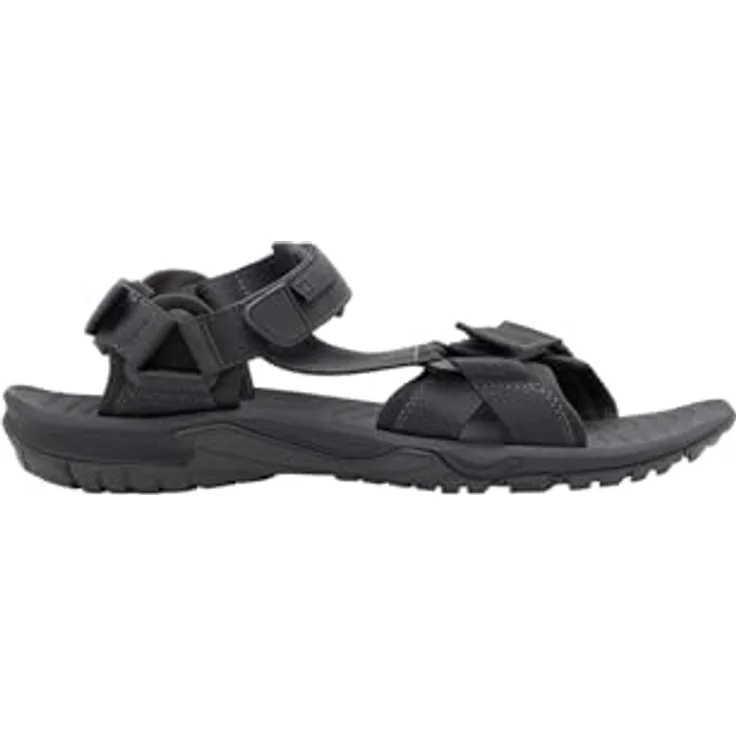 Jack Wolfskin Lakewood Ride Sandal M, Sicherheitssandalen für Herren, Schwarz, (45.5) mit verstellbaren Riemen und weichem EVA-Fußbett