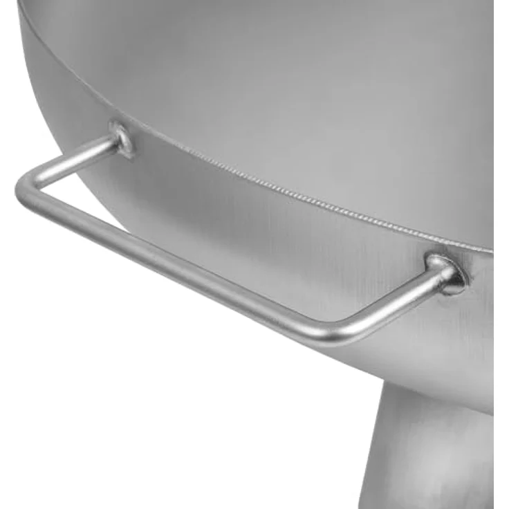 BBQ-Toro Edelstahl Feuerschale Ø 70 cm, Outdoor Feuerstelle mit drei Standbeinen und zwei Griffen, Silber, vielseitig einsetzbar als Feuerstelle oder Grill – Bild 5