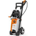 Stihl Elektro-Hochdruckreiniger RE 140 PLUS, leistungsstarker Reiniger mit Schlauchtrommel und stahlarmiertem Hochdruckschlauch, blau