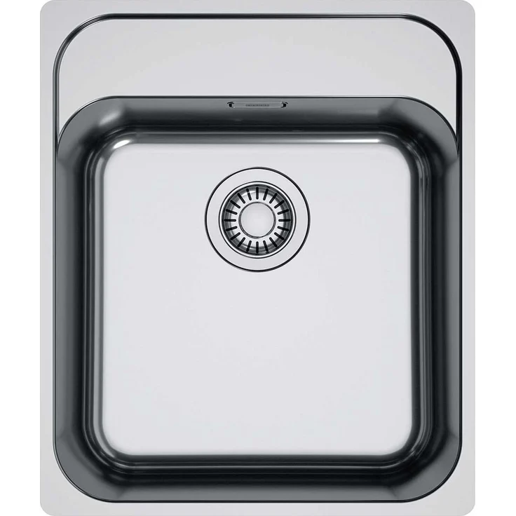 Franke Smart Spüle Slimtop SRX 210-40 A, Edelstahlspüle mit Drehknopf Chrom, 43 x 51 cm, für Unterschränke ab 50 cm, inklusive Ablaufgarnitur