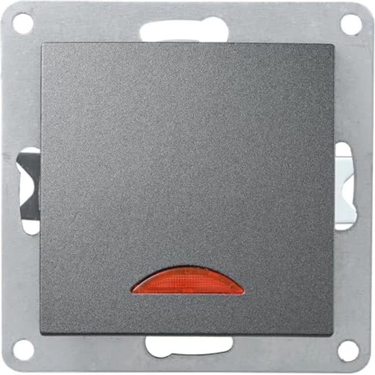 McPower Schalter Flair mit Orientierungsleuchte, 250V~/10A, Unterputz-Montage, anthrazit, IP20, zeitgemäßes Design für Innenräume – Bild 1