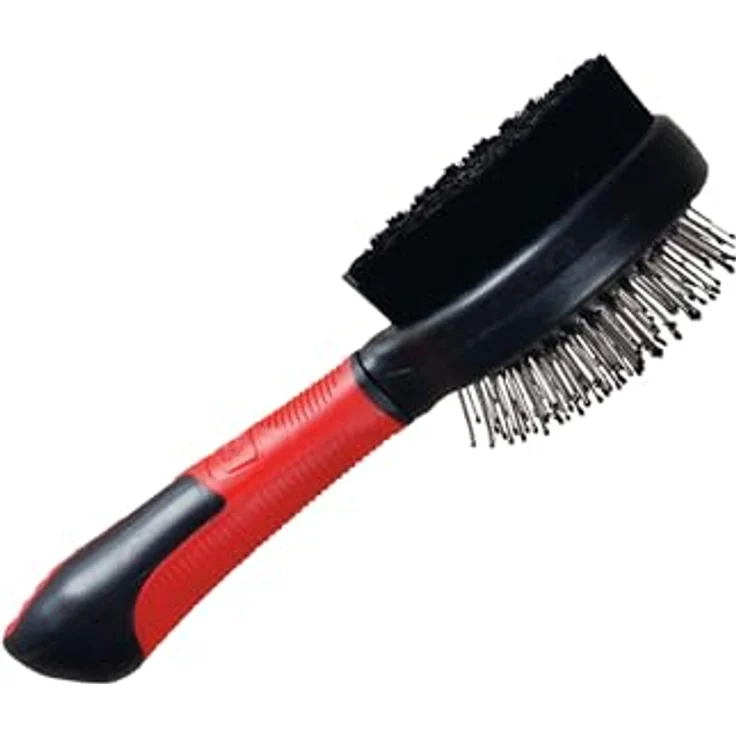 Karlie Cepillo Con Cerdas & Púas para Perros, Tierfellpflegebürste für kurzes bis langes Fell mit ergonomischem Anti-Rutsch Griff – Bild 1