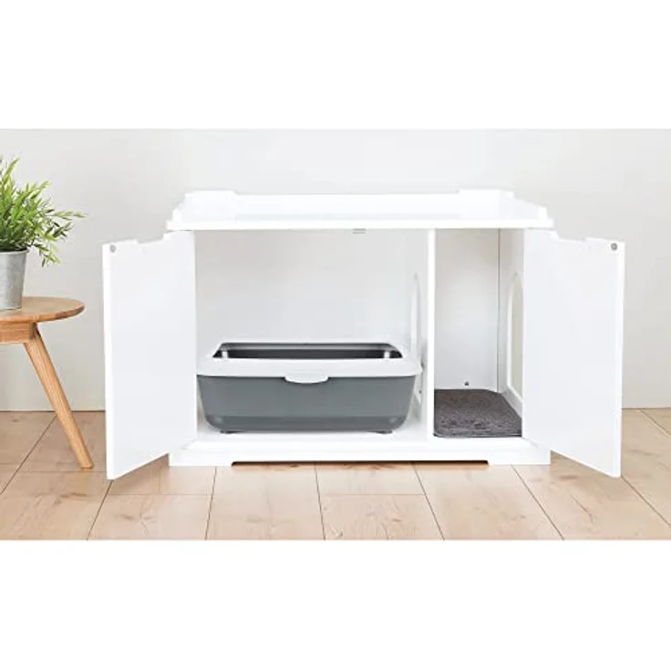 Trixie 40233 Katzenhaus für Katzentoilette XL, 75 × 51 × 53 cm, weiß – Bild 3