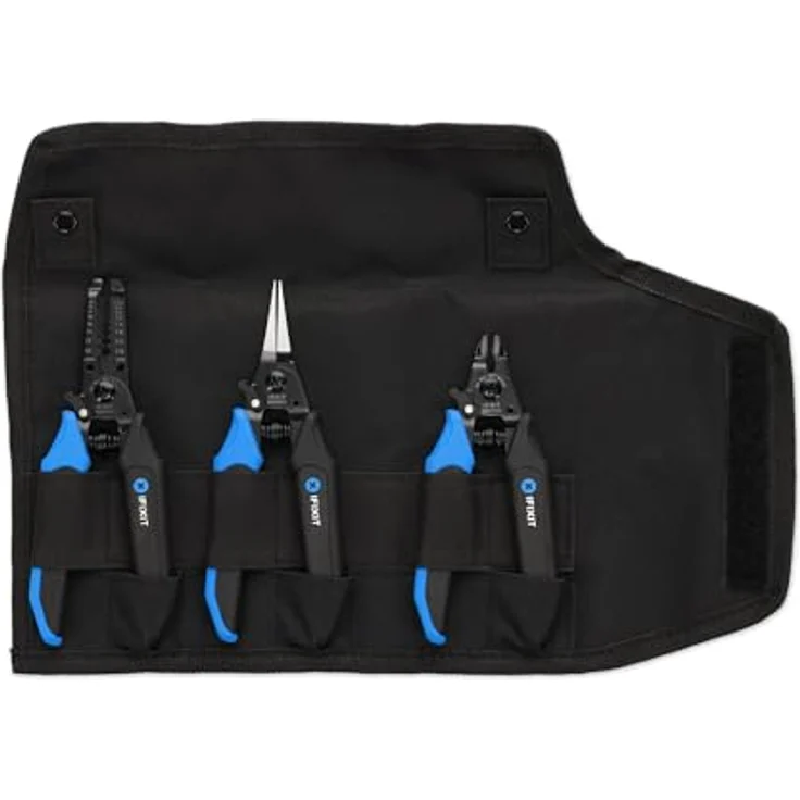 iFixit Mandible 3-teiliges Zangenset – Abisolierzange, Seitenschneider und Spitzzange in robuster Werkzeugrolle für Elektronik-Reparaturen und Lötarbeiten – Bild 2