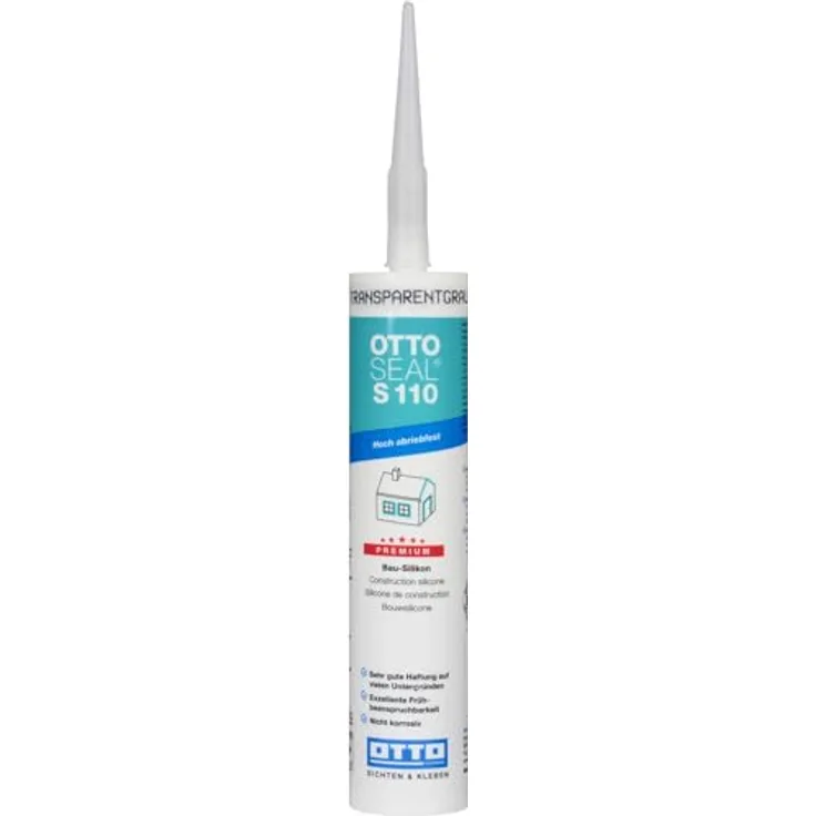 OTTOSEAL S 110 Premium-Bau-Silikon 310 ml Kartusche C284 transparentgrau - Hoch abriebfest, sehr gute Haftung, exzellente Frühbeanspruchbarkeit