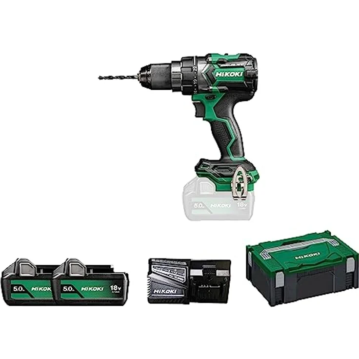 HIKOKI DS18DCWPZ 18V 5,0Ah Bohrschrauber mit 140 Nm, 2-Gang-Getriebe, Aluminium-Getriebegehäuse und LED-Arbeitslicht – Bild 2
