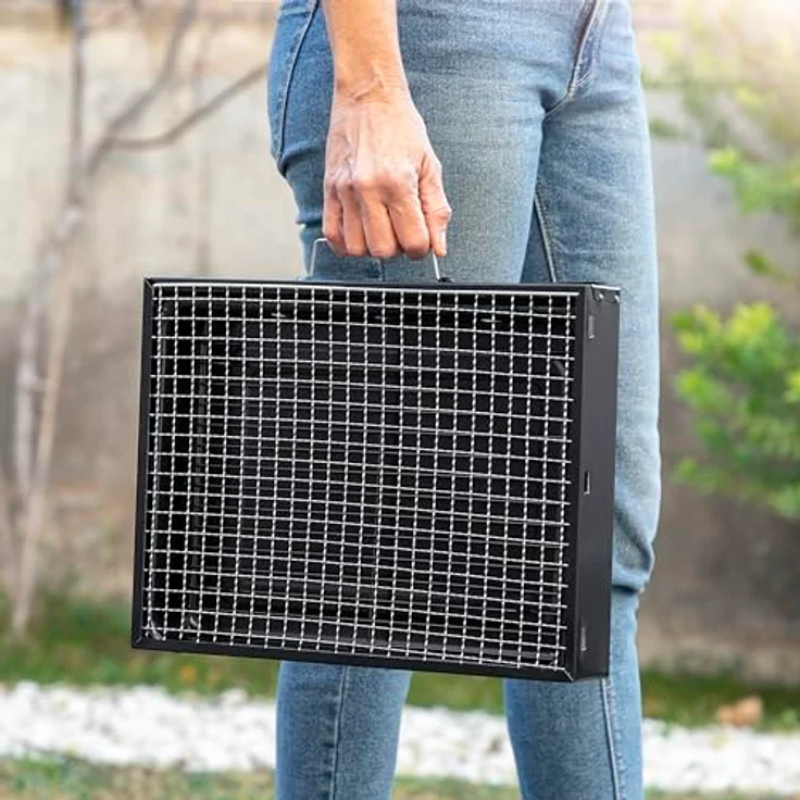 Klappbarer tragbarer Grill für die Verwendung mit Holzkohle BearBQ InnovaGoods – Bild 4