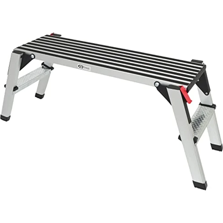 KS Tools Plattformleiter, 127 cm Aluminium-Arbeitsplattform mit rutschfester Oberfläche und Sicherheitsverriegelungen – Bild 1