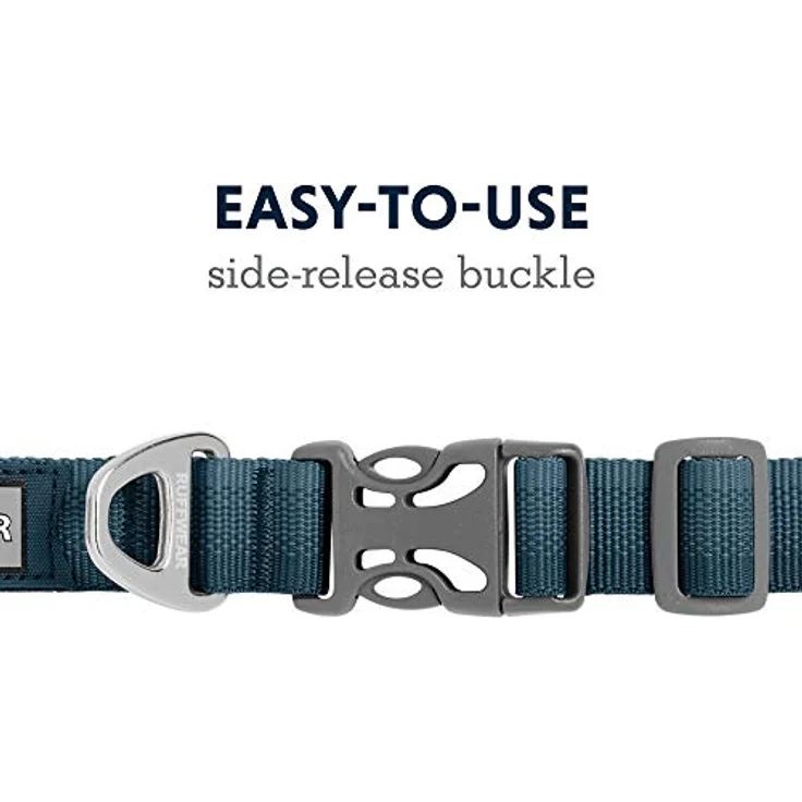RUFFWEAR Front Range Hundehalsband, Robustes Tubelok-Gewebe, Aluminium-Leinenbefestigung & Schnalle, Helles, Stilvolles & Langlebiges Halsband für den Alltag, Blue Moon (Größe L, 51-56cm) – Bild 4