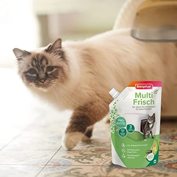 Beaphar Multi Frisch - Geruchsneutralisierer für Katzenklos - Verlängert die Haltbarkeit von Katzenstreu - Duft nach Vanille & Melone - 400 g – Bild 5