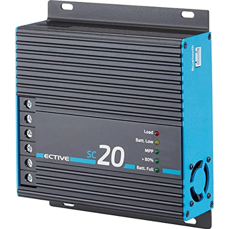 ECTIVE MPPT-Laderegler SC 20-12/24V, 20A, 240/480 Wp, 50V, mit Temperatursensor, PV Überlastungs- & Überspannungsschutz, in Schwarz - Solarregler & Ladegerät Controller – Bild 2
