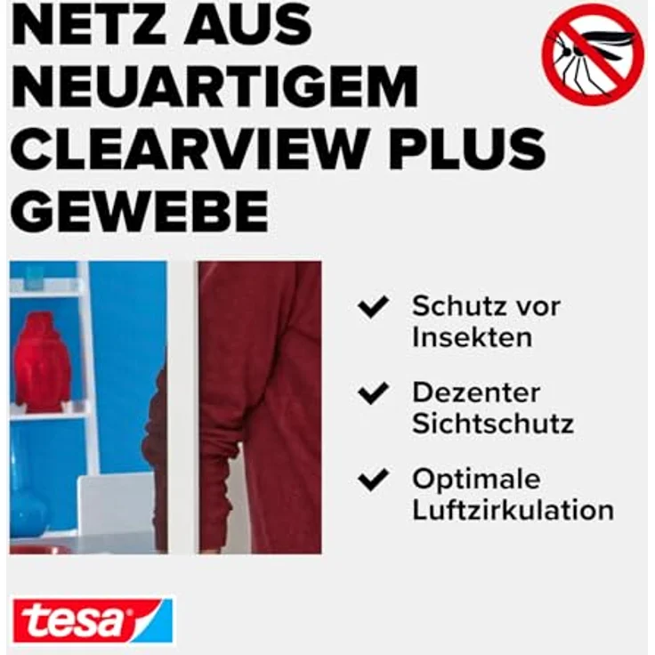 tesa Fliegengitter Alurahmen für Türen : Farbe weiß, 1,20m : 2,40m – Bild 5