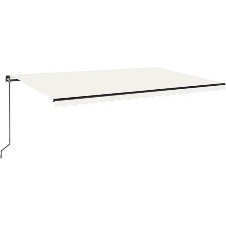 furnicato Markise Manuell Einziehbar, 500x300 cm, creme, pulverbeschichteter Aluminiumrahmen, UV- und wasserbeständiger Stoff