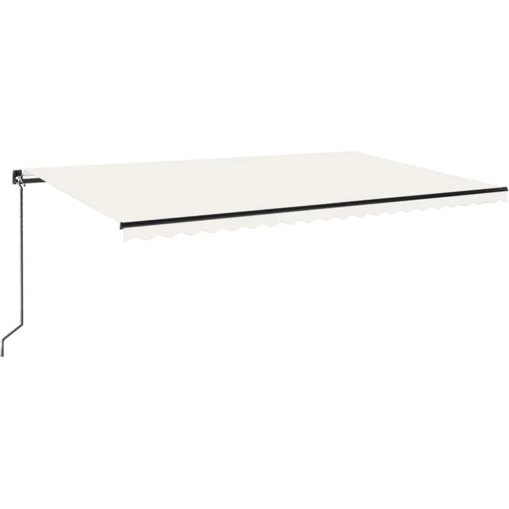 furnicato Markise Manuell Einziehbar, 500x300 cm, creme, pulverbeschichteter Aluminiumrahmen, UV- und wasserbeständiger Stoff