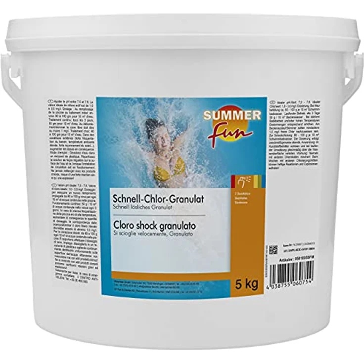 Waterman Summer Fun Chlor-Schnell-Desinfektion, 5 kg Granulat zur Stoßchlorung für Pools – Bild 1