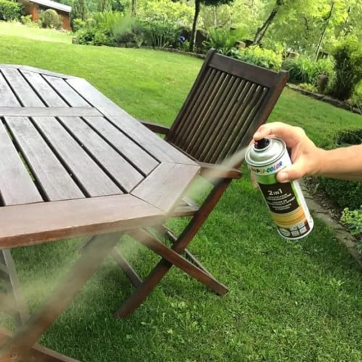 DUPLI-COLOR Holzschutzlasur Spray Nussbaum dunkel 500 ml – 2-in-1 Grundierung und Lasur, UV-Schutz, atmungsaktiv, für Holz innen und außen – Bild 3