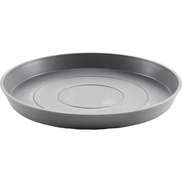 ECOPOTS Blumentopfuntersetzer ROUND SAUCER Grey, Recyclingkunststoff, bruch- und UV-beständig, BxTxH: 50,5x50,5x3,5 cm