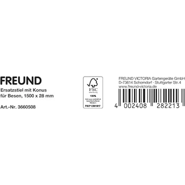 FREUND Victoria Besenstiel, 150 cm aus FSC-zertifiziertem Holz, Ø 28 mm – Bild 2