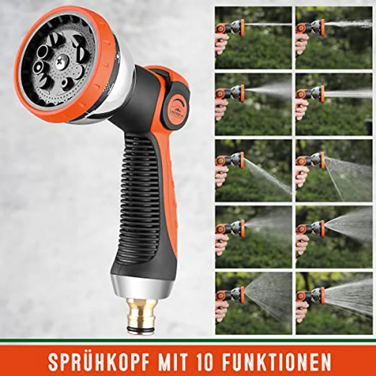 Gardebruk Gartenschlauch flexibel 3fach Latexkern Vollmessing Adapter outdoor Flexschlauch Wasserschlauch – Bild 4