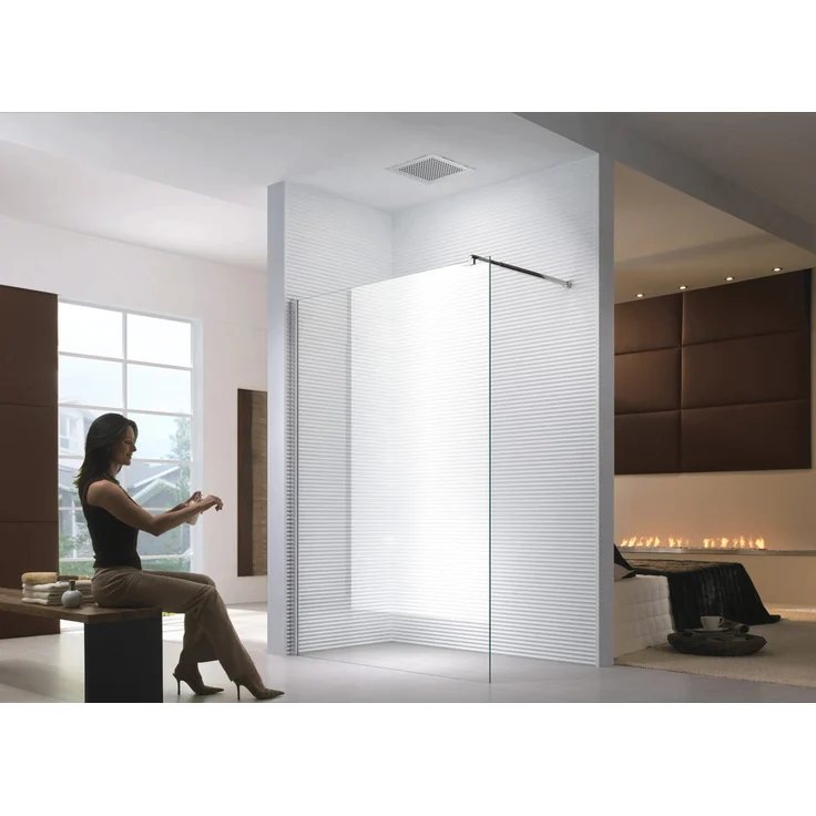 Glaszentrum Hagen Walk-In Duschabtrennung, 10mm ESG Klarglas, 80x200cm, rahmenlos, leicht zu reinigen