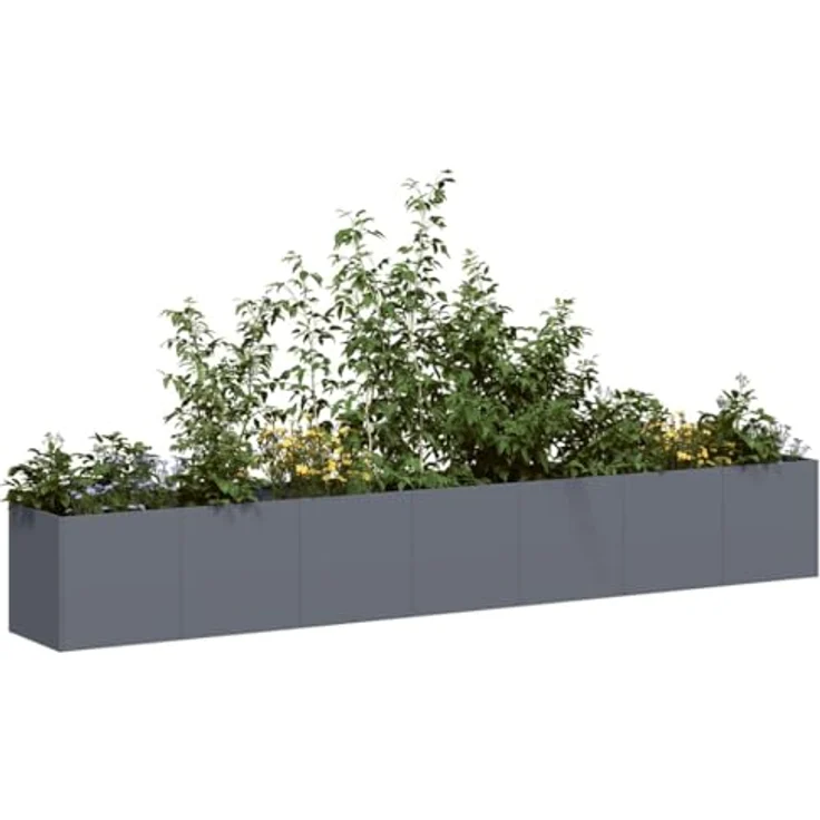 vidaXL Pflanzkübel Anthrazit 280x40x40 cm Kaltgewalzter Stahl, Garten-Garten-Pflanzkübel, Outdoor-Pflanzgefäß, Hochbeet – Bild 4