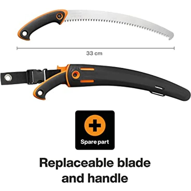 Fiskars Profi Handsäge für frisches Holz, Grobzahnung, Hochwertiges Stahl-Sägeblatt, Schwarz-Orange, SW-330, 1020199 – Bild 3