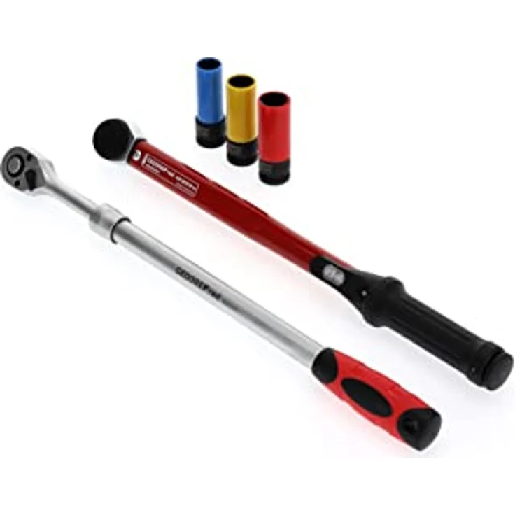 GEDORE red Reifenwechsel-Set inkl. Drehmomentschlüssel 40-200, Teleskopknarre und Kraftnuss-Satz mit Schonhülsen – Bild 2