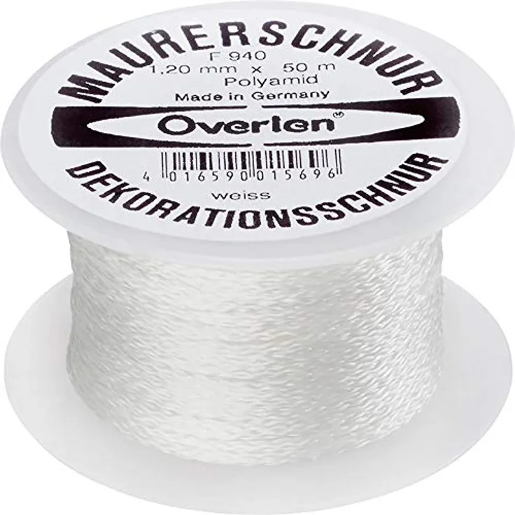 Overmann Kordel Polyamid 1,2mm 50m weiß