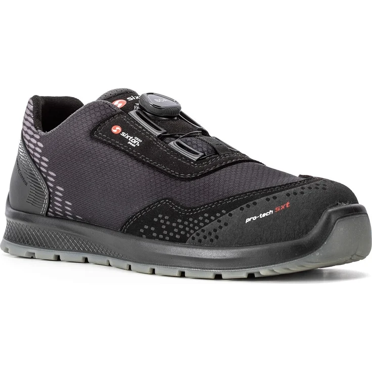 Sixton Newport Boa S3 Sicherheitshalbschuh, ESD Schutz, schwarze Synthetik, Größe 48 – Bild 1