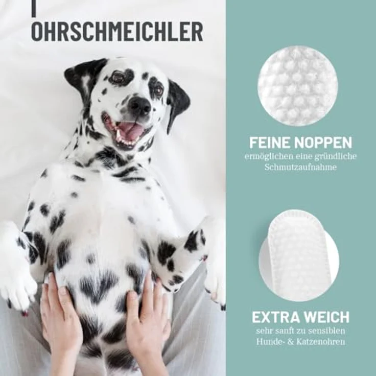 ReaVET Ohrenpflege Finger-Pads für Hunde & Katzen, 50 Stück – Sanfte Ohrreinigung mit grünem Tee & Glycerin für alle Hunderassen und Katzen, hautschonend und effektiv – Bild 5