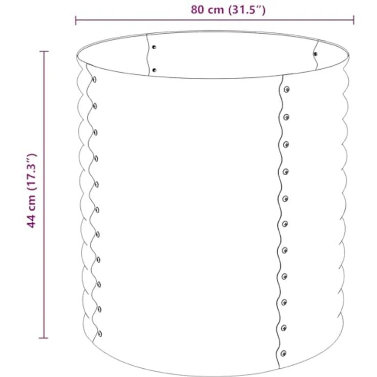 vidaXL Garten-Hochbeet 80x80x81 cm Verzinkter Stahl Silbern – Bild 4
