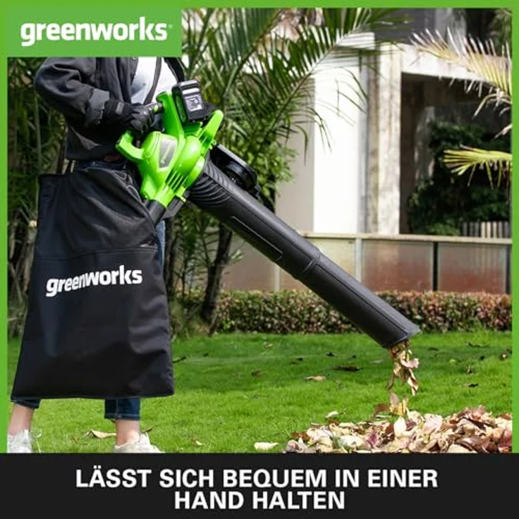 Greenworks Tools 01-000002405307 GD24X2BV Laubbläser Grün Schwarz 48 V – Bild 6