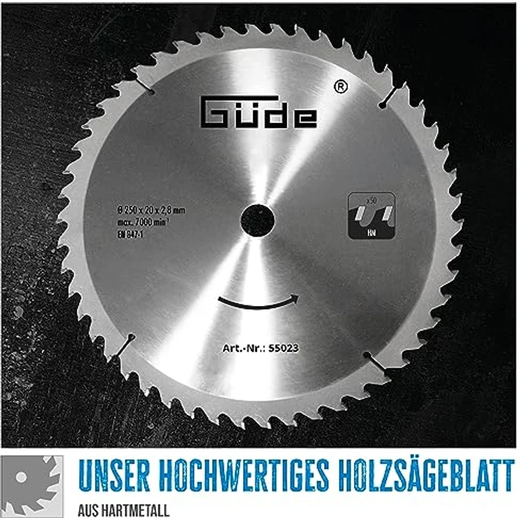 Güde 55023 Hartmetallsägeblatt, 250x20x2,8 – Bild 2