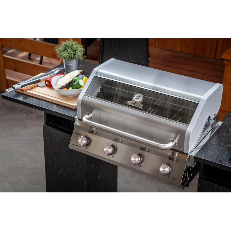 Grillfürst Gasgrill Grillfürst G401G 4-Brenner Einbaugrill mit Gusseisen Rosten – Bild 4