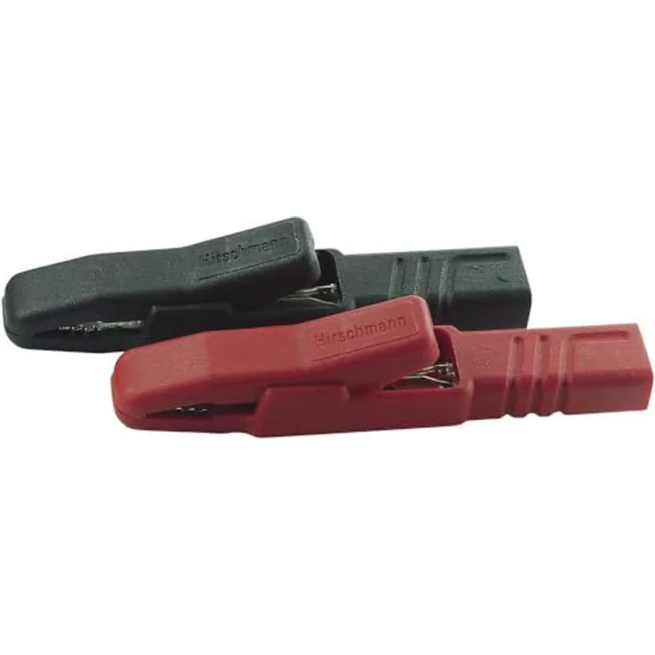 SKS Hirschmann AK 2 S Set Krokodilklemmen-Set Steckanschluss 4mm CAT I Schwarz, Rot