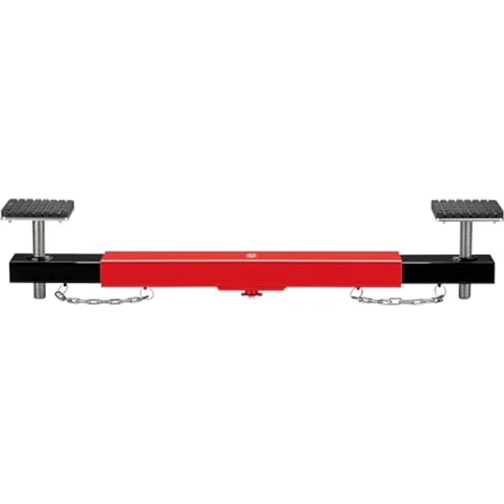 Wiltec Achstraverse Wagenheberbrücke 2000kg Querträger für Wagenheber mit Gummiauflagen, höhenverstellbar, schwarz – Bild 2