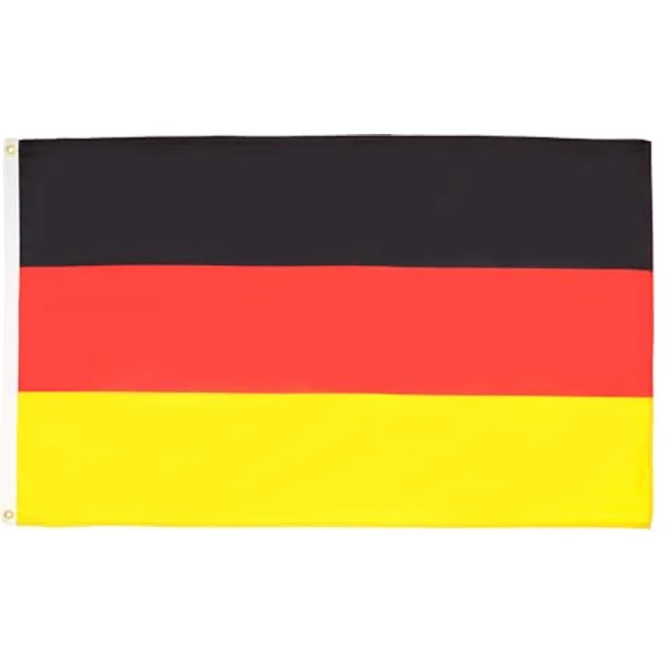 AZ FLAG Flagge Deutschland, 150 x 90 cm, aus 100% Polyester mit verstärkten Ecken und Doppelnaht, mit 2 Metallösen zur Aufhängung – Bild 1