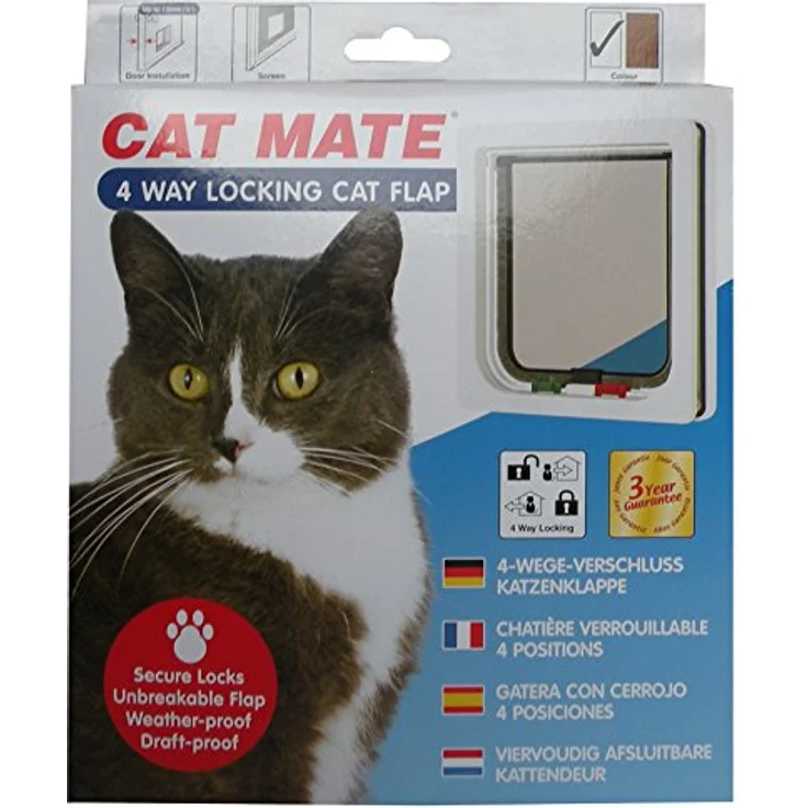 Cat Mate Katzenklappe 4-Wege-Verschluss B: 19.2 cm H: 20 cm weiss , 1er Pack – Bild 3