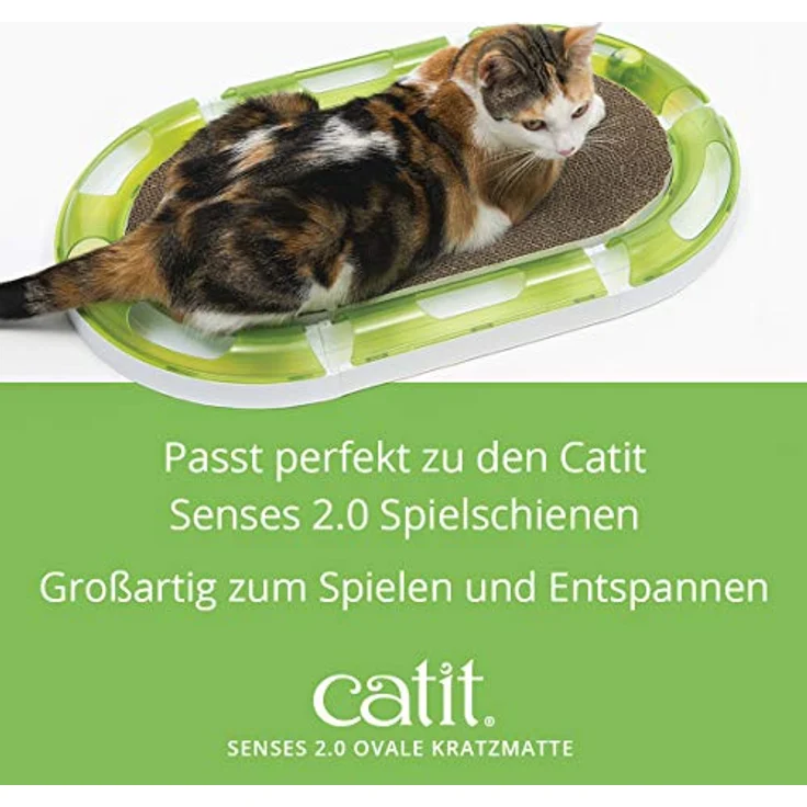 Catit ovaler Scratcher, Kratzbrett aus Pappe, interaktives Spielzeug für Katzen, Kratzspielzeug für Katzen – Bild 2