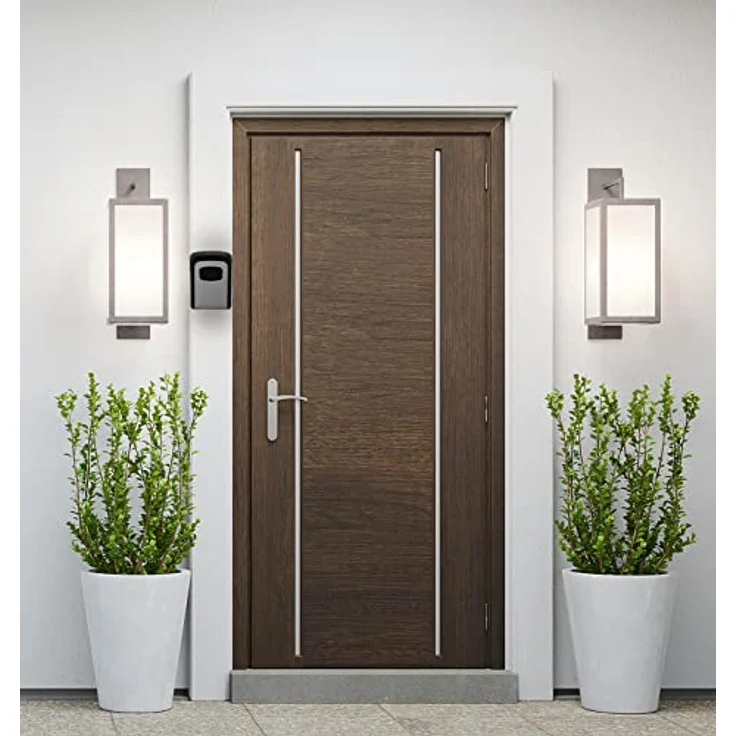 ISO TRADE Schlüsselkasten Safe, wasserdicht mit 4-stelligem Zahlencode, Schwarz/Grau, kompakte Größe 11,5 x 9,5 x 4 cm – Bild 3