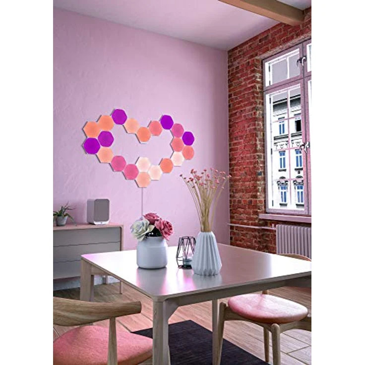 Nanoleaf Shapes Hexagon Starter Kit, 5 Smarten LED Panels RGBW - Modulare WLAN 16 Mio. Farben Wandleuchte Innen, Musik & Bildschirm Sync, Funktioniert mit Alexa Google Apple, für Deko & Gaming – Bild 3