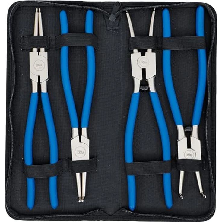 BGS 651 | Sprengringzangen-Satz | 4-tlg. | 300 mm | Seegering-Zangen | gebogen | gerade | rutschhemmend | inkl. Tasche – Bild 5