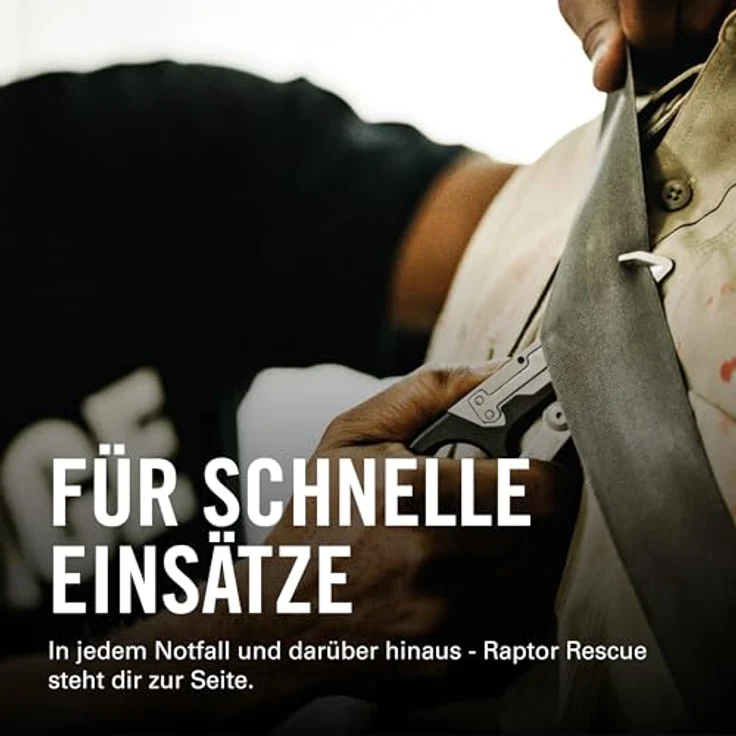 Leatherman Raptor Rescue, Notfall Klappschere mit Gurtschneider und Glasbrecher, für Profis, schwarz, mit Utility Holster – Bild 2